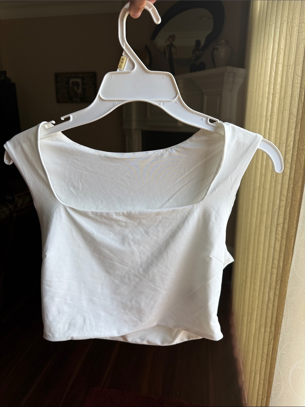 SHEIN White Square Neck Crop Tank